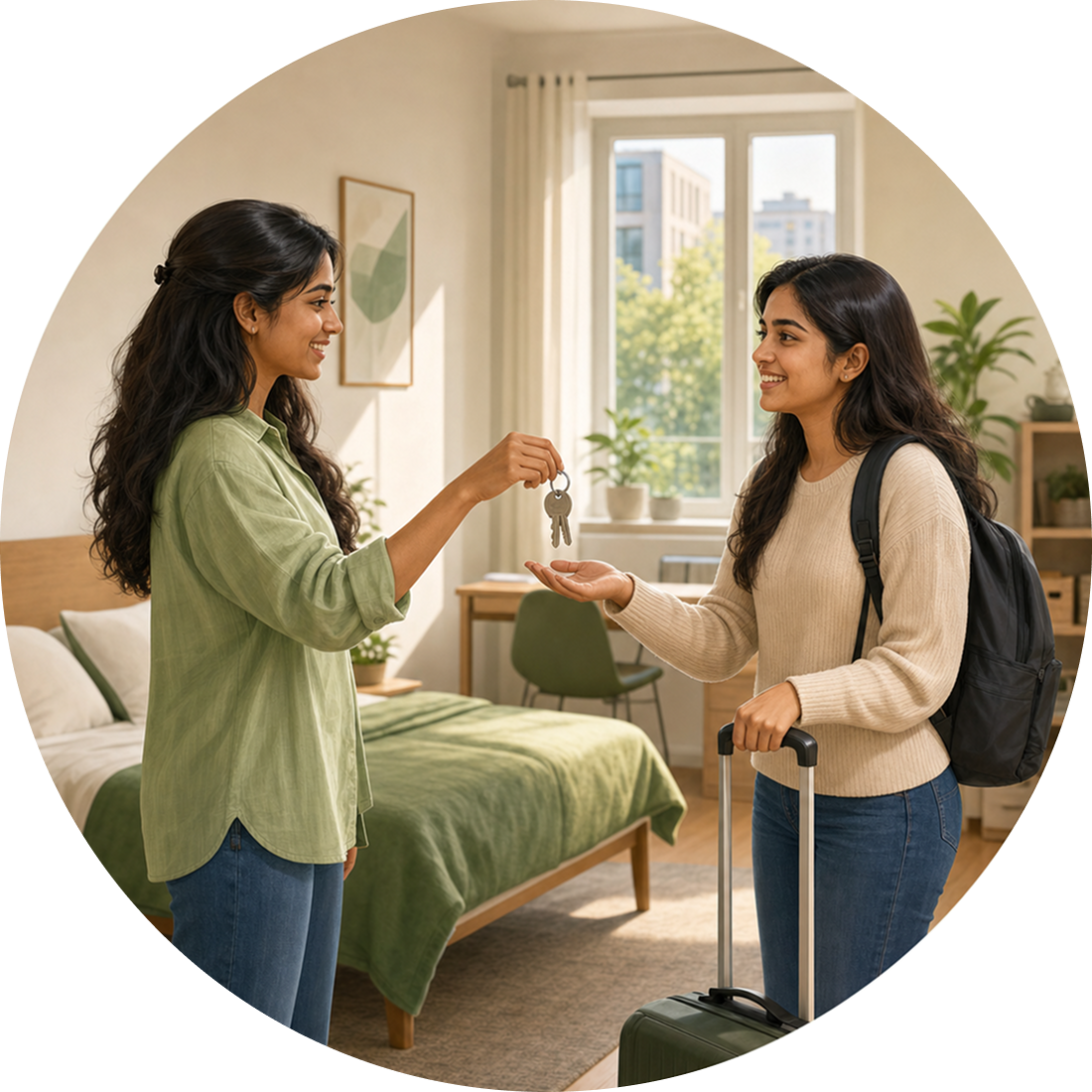 Temporary housing key handoff